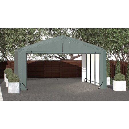 Shelterlogic ShelterTube Wind and Snow-Load Rated Garage, 20x18x12 Green SQAADD0104C02001812